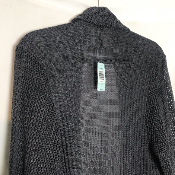 Torrid Womens Gray Open Knit Waterfall Open Front Duster Cardigan Size 2 2X Goth - Picture 9 of 15